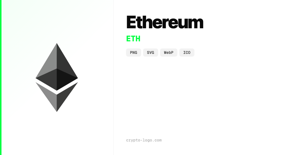 Ethereum (ETH) Logo — Free PNG & SVG Download | crypto-logo.com